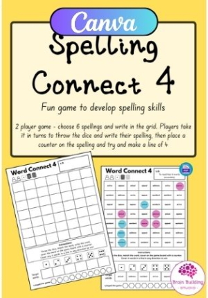 Spelling Connect 4 - Editable in Canva
