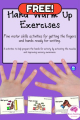 Hand Warm Up Exercise Cards for Fine Motor Activities